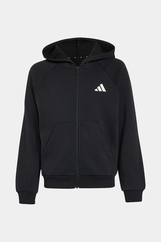 adidas felpa con cerniera e cappuccio per bambini con cotone