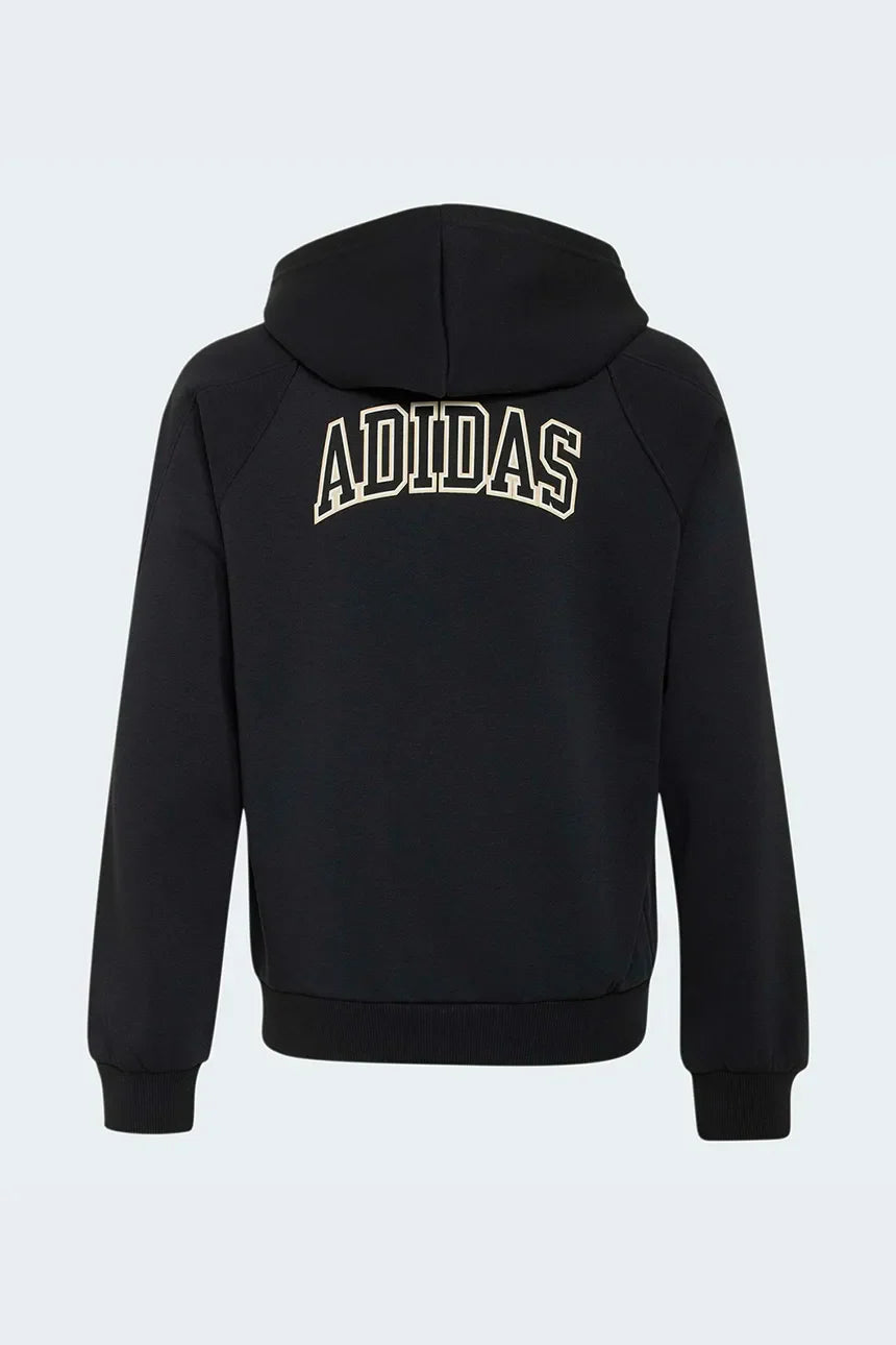adidas felpa con cerniera e cappuccio per bambini con cotone